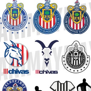 Diseños del logo de Chivas de Guadalajara, club de fútbol, archivos PNG, Doc y PDF para proyectos. Vector de la Liga Mexicana de alta calidad.