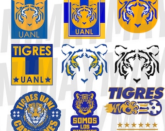 Futbol Tigres UANL 12 files Soccer Team Logo Bundle Liga Mexico PDF Jpg PNG Doc vector  Files - Sports designs for projects