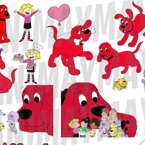 Clifford big Red Dog  18 files Bundle  JPG pdf PNG DOC for projects Characters for Projects instant download clipart