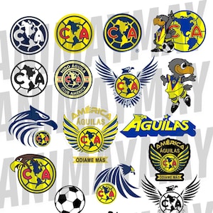 Futbol Club America Aguilas Soccer Team Logo Bundle Liga Mexico PDF Jpg PNG vector  Files - Sports designs for projects