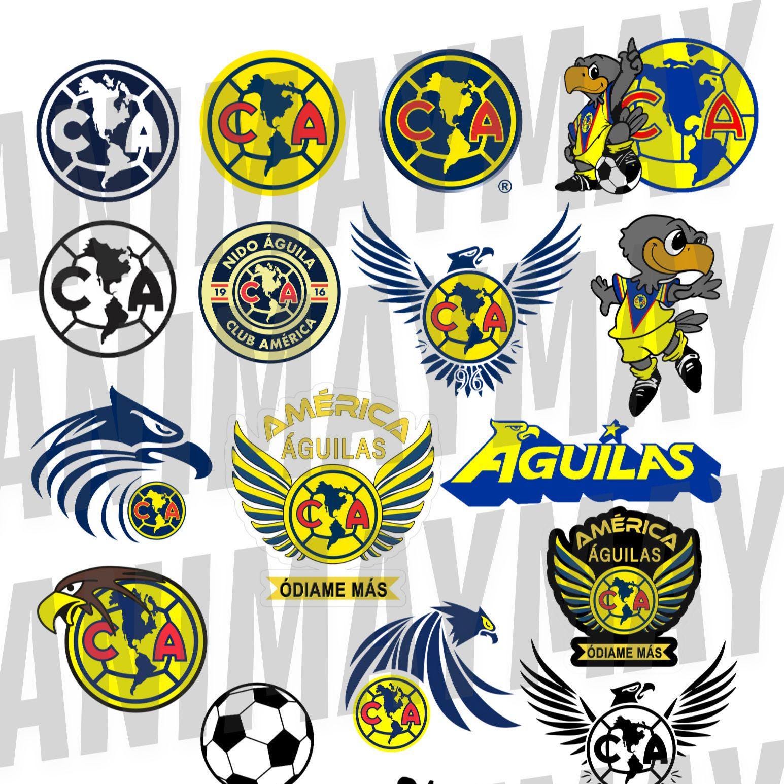 Futbol Club America Aguilas Soccer Team Logo Bundle Liga Mexico PDF Jpg PNG vector  Files - Sports designs for projects