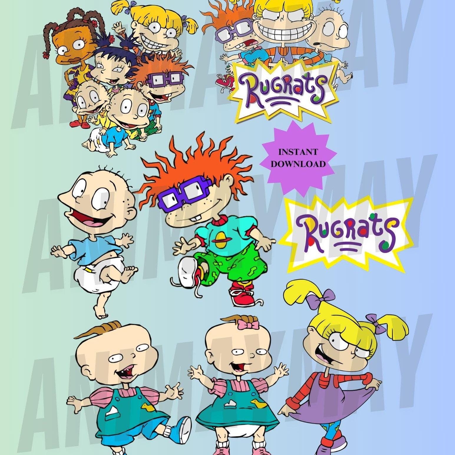 Rugrats Clipart Bundle: Cartoon Character Graphics (digital Download ...