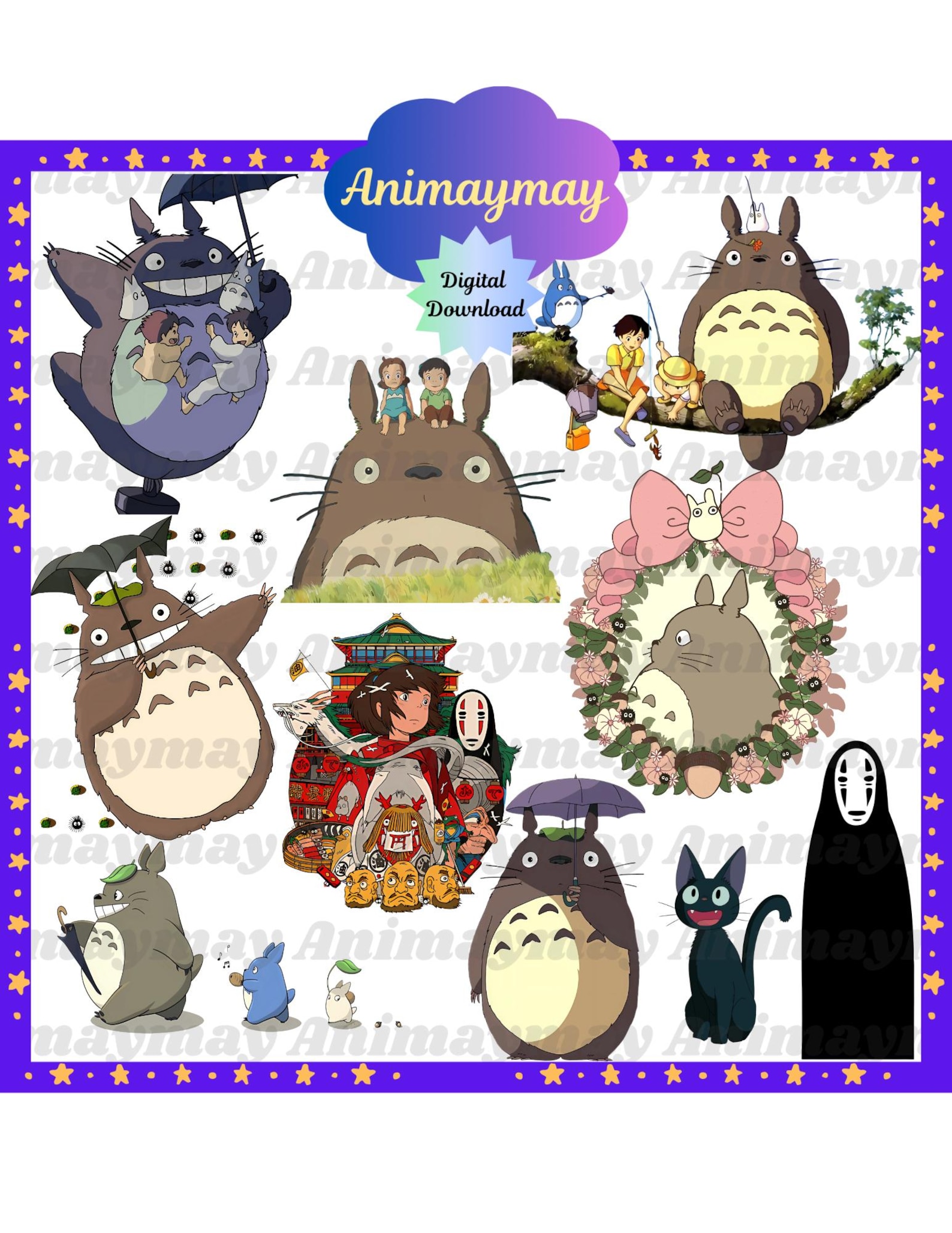 Character File Comic Totoro Cartoon Character Files: PDF, PNG, JPG (digital Download) - Etsy