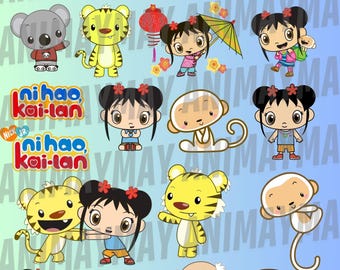 Ni Hao Kai Lan Designs Bundle Clipart for Projects (Digital Download)