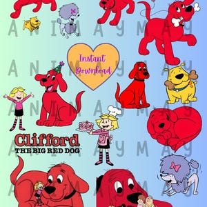 Clifford der große rote Hund Clipart Bundle (digitaler Download)