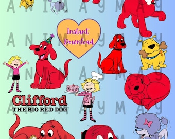 Clifford the Big Red Dog Clipart Bundle (Digital Download)