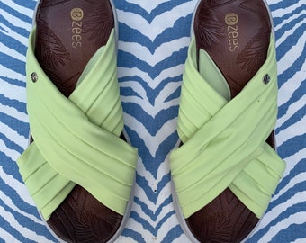 lime green platform sandals