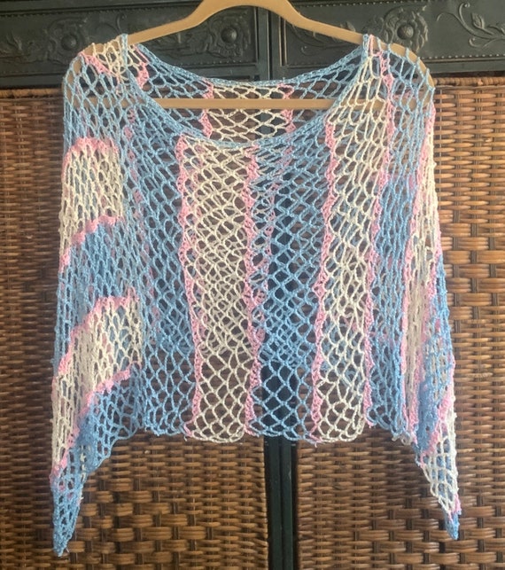 Crocheted Pastel Poncho