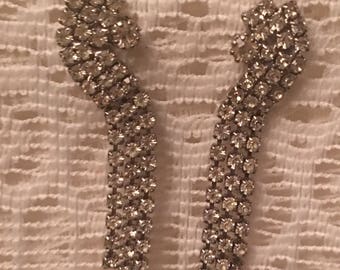 Earrings Vintage Rhinestone Post Dangle