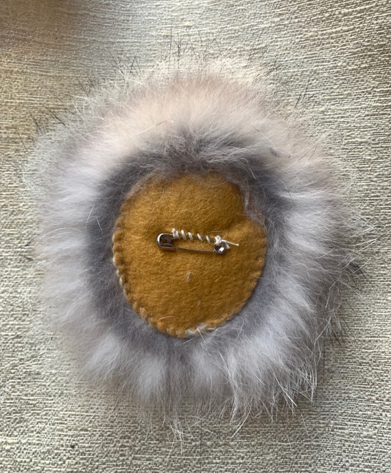 Eskimo Inuit Pin Real Fur - image 2
