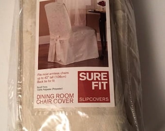 Sure Fit Ivory Scroll Dining Chair Covers set of 4 NIP