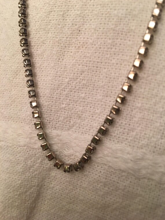 Necklace Rhinestone Tiny Squares - image 4