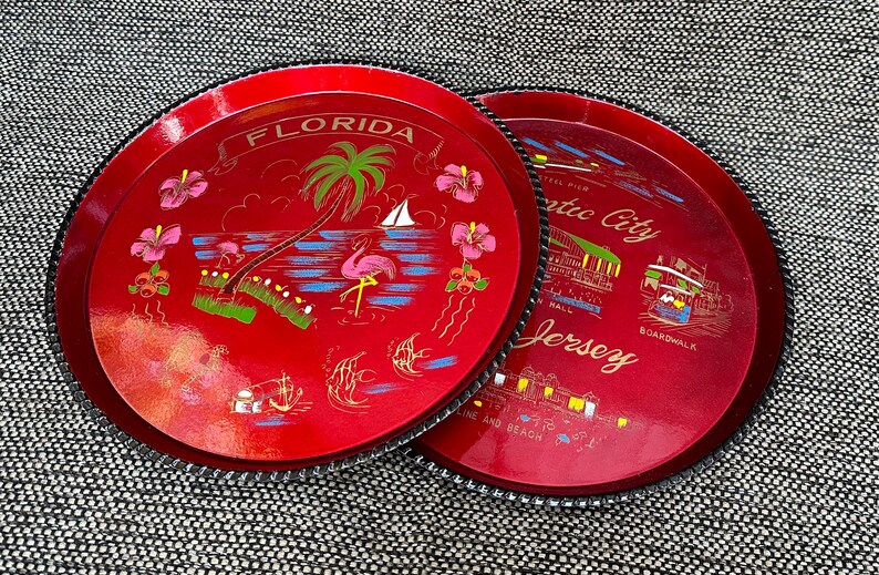 Two Plastic Souvenir Trays Atlantic City Florida image 3