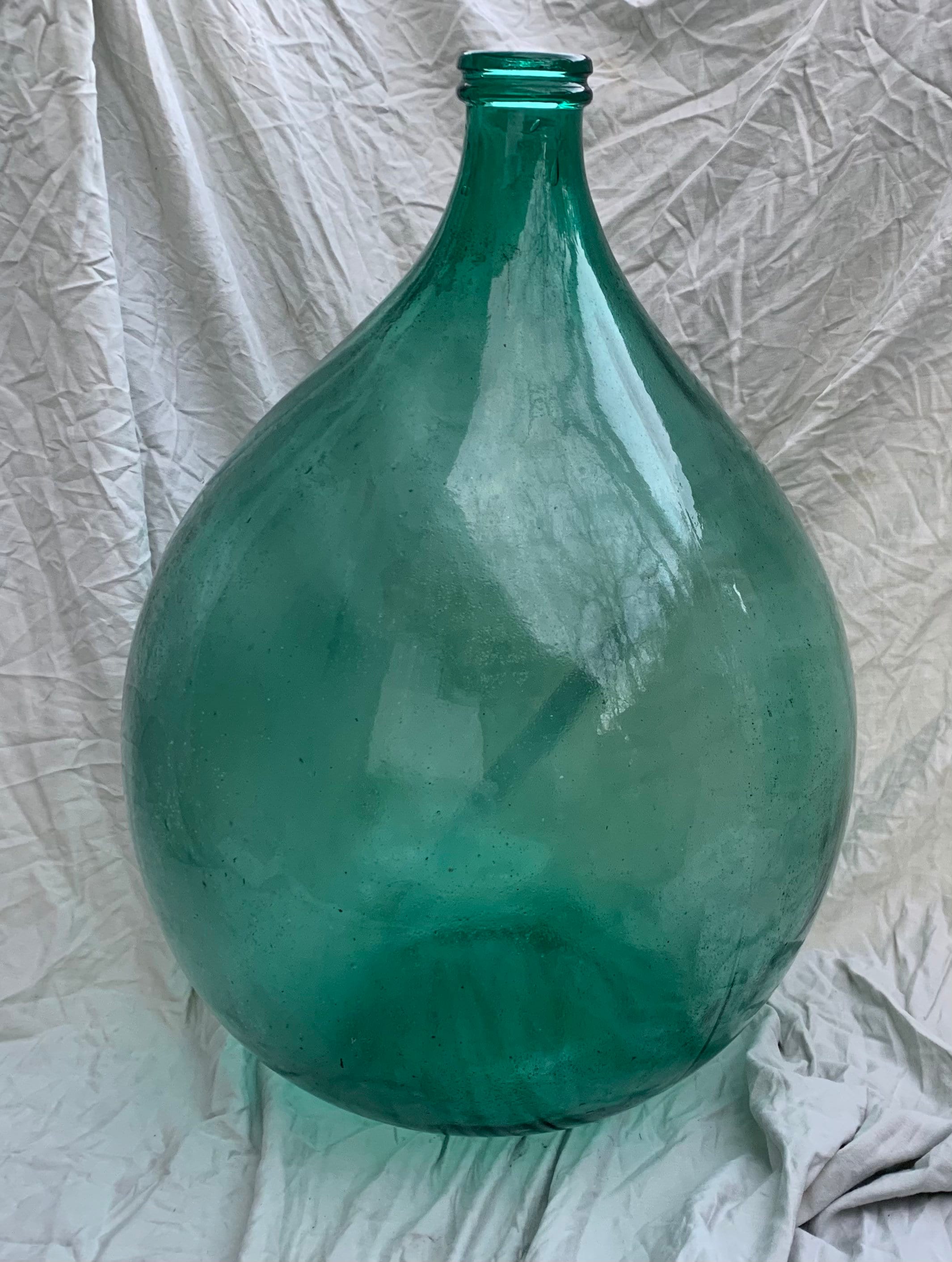 Antique Demijohn Bottle EUC Green Glass - Etsy