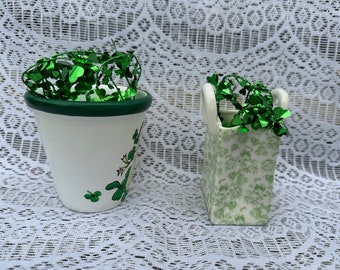 Two St Patricks Ceramic Decor pieces