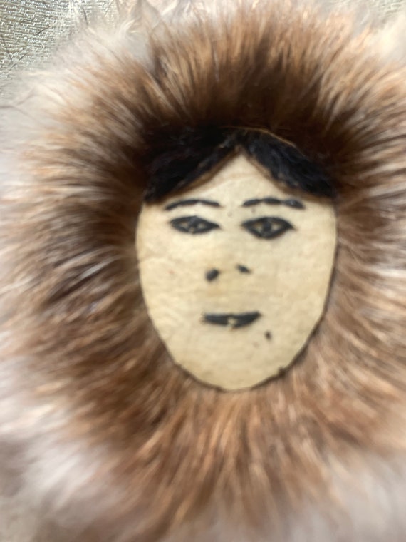 Eskimo Inuit Pin Real Fur - image 5