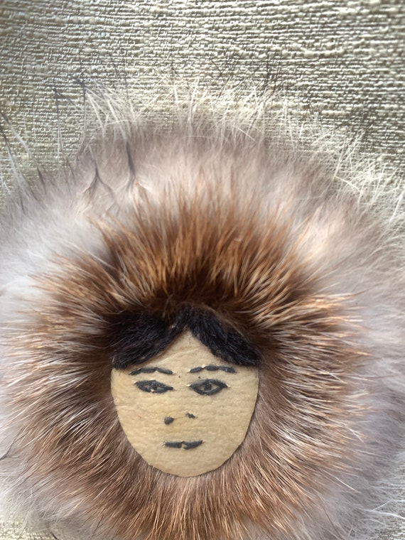 Eskimo Inuit Pin Real Fur - image 8