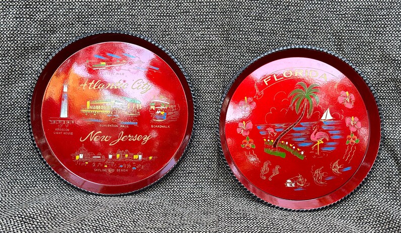 Two Plastic Souvenir Trays Atlantic City Florida image 8