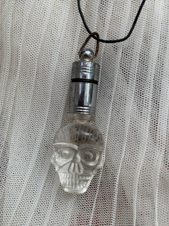 Necklace Goth Clear Skeleton Head - image 6