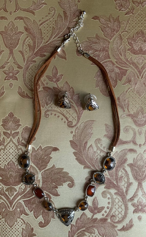 Leopard Jewelry Set Necklace Earrings