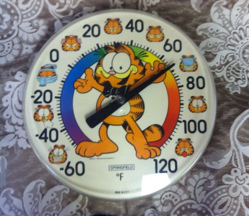 Rare Vintage Garfield the Cat Strip Thermometer Mint in