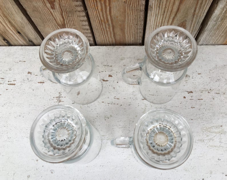 Tazas de café Crystal Princess House Heritage / Set de 4/ Etsy