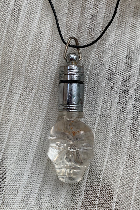 Necklace Goth Clear Skeleton Head - image 9