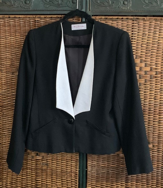 Pembroke Hopsack Jacket Womens Black Tuxedo Style