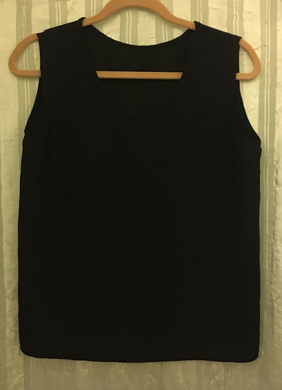 Sheer Black Crepe Shell - image 1