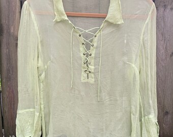 Sheer Green Shirt - Etsy