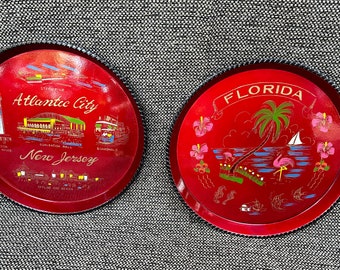 Two Plastic Souvenir Trays Atlantic City Florida