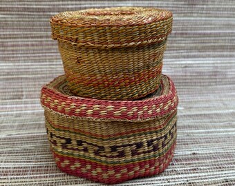 Two Antique Seagrass Baskets