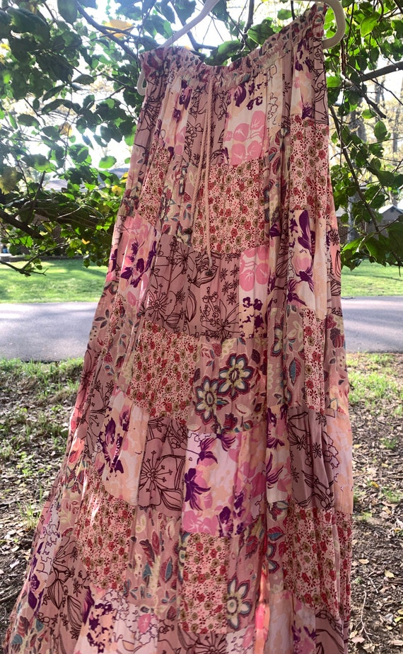 Flowered Pink Maxi Skirt