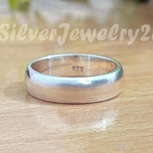Classic 925 Sterling Silver Band Ring | Unisex Plain Silver Wedding Ring | Bohemian Ring | Handmade Silver Jewelry | Gift for Him & Her