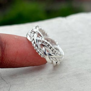 Anxiety Ring Spinner and Interlocking Fidget Rings, 925 Sterling Silver, Gift For Her, Handmade Jewelry, Beautiful Ring, Jewelry, Gift