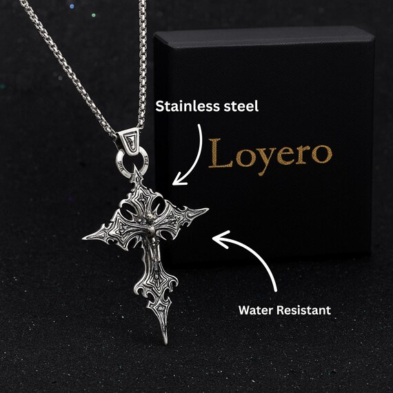 Pendant Mens Alternative Jewelry Gothic Cross Pendant Stainless