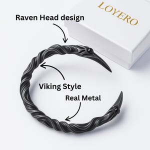 Viking Raven Bracelet Nordic Twisted Cuff Celtic Pagan Arm Ring Norse Mythology Gothic Bangle Stainless Steel Viking Jewelry for Men