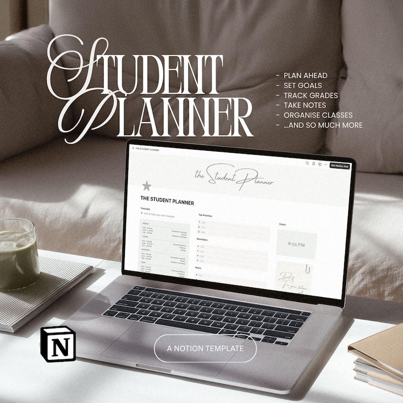 University Module Organiser THE BEST All in One Notion ADHD Student Planner | Ultimate Digital Life ...