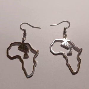 Afrocentric Earrings Africa Map Earrings Motherland Earring African Queen Earrings Black Pride Earrings