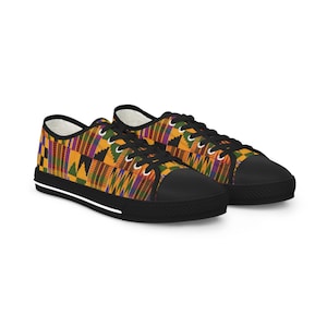 Women&#39;s  African Kente Print Low Top Sneakers