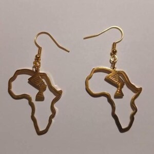 Afrocentric Earrings Africa Map Earrings Motherland Earring African Queen Earrings Black Pride Earrings