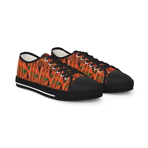 Women&#39;s Kente Print Low Top Sneakers Women&#39;s Low Top Sneakers  Afrocentric Sneakers