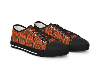 Women's Kente Print Low Top Sneakers Women's Low Top Sneakers  Afrocentric Sneakers
