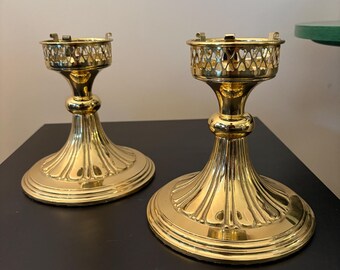 Pair of Vintage Brass Candle Holders