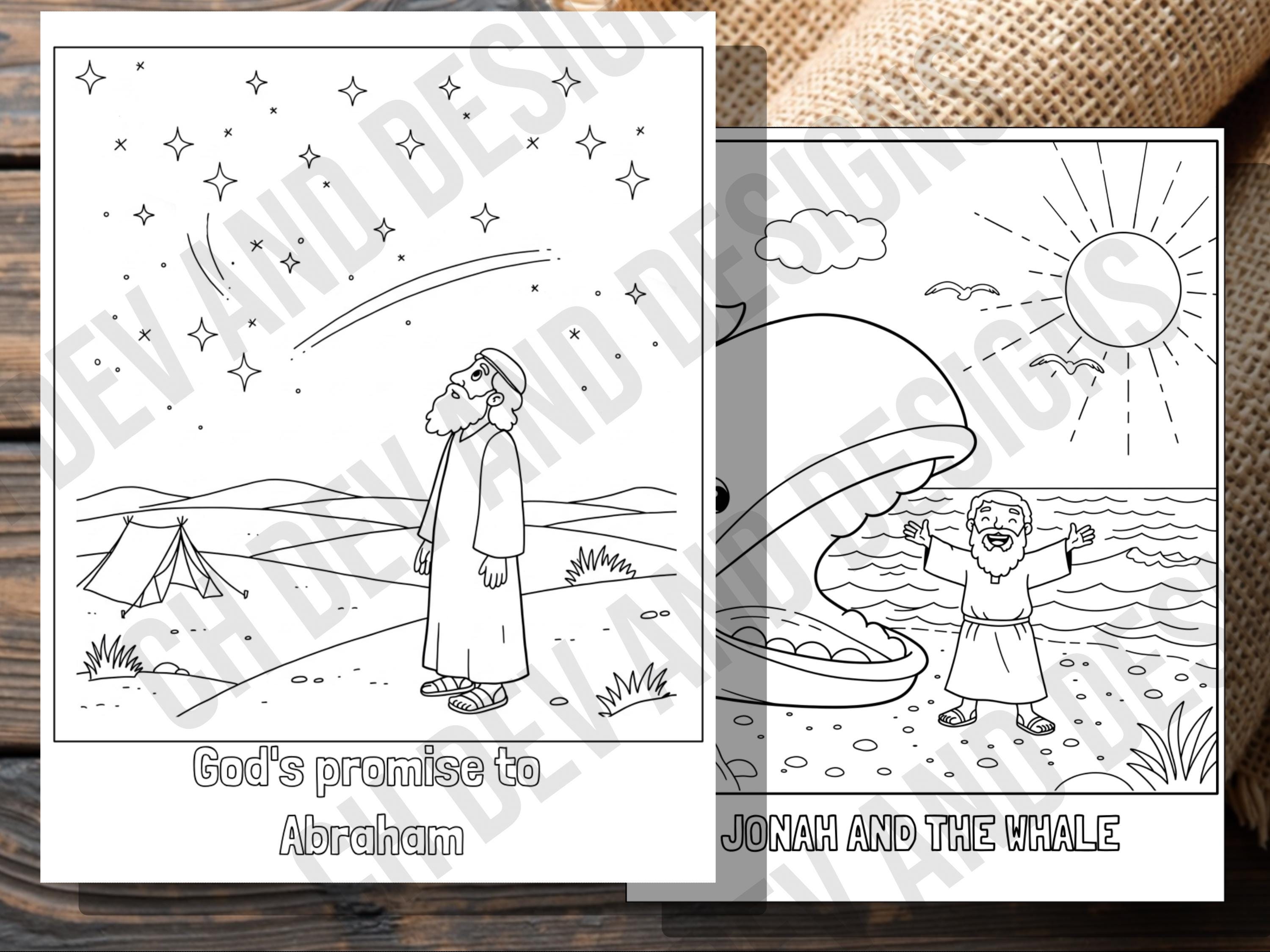 Bible Story Coloring Pages, Christian Printable Bundle for Kids - Etsy