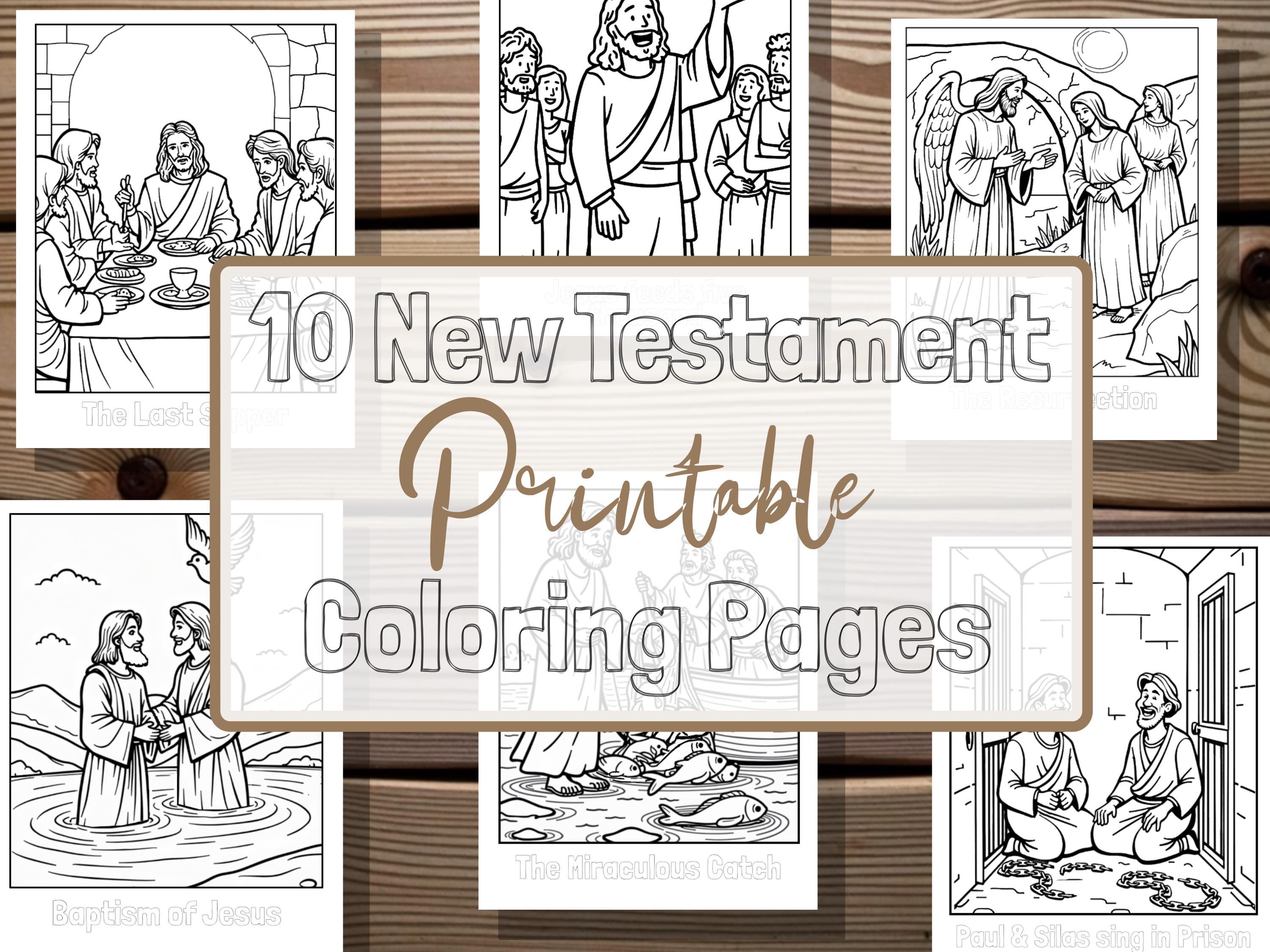 New Testament Story Coloring Pages, Christian Printable Bundle for Kids ...