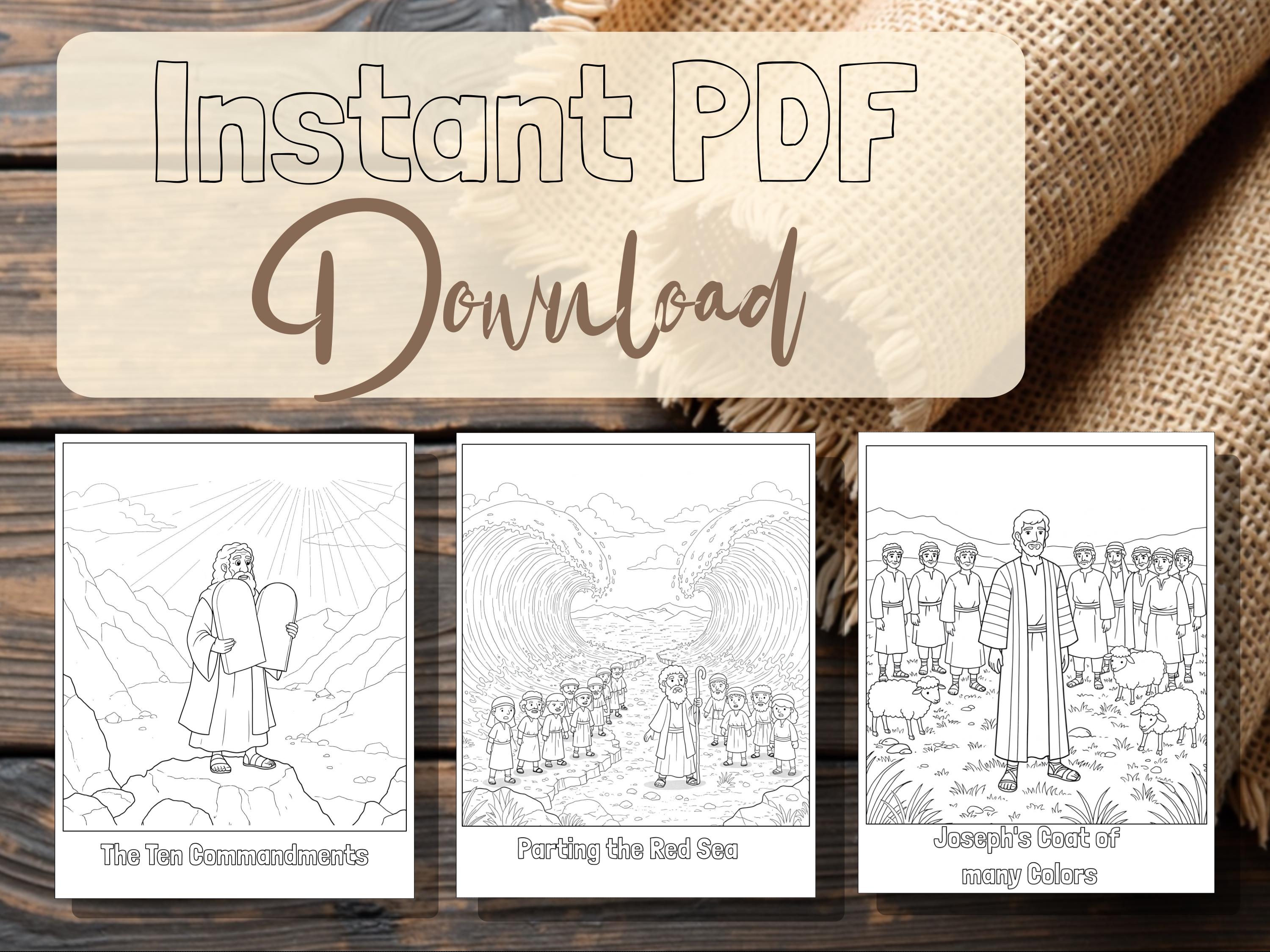 Bible Story Coloring Pages, Christian Printable Bundle for Kids - Etsy