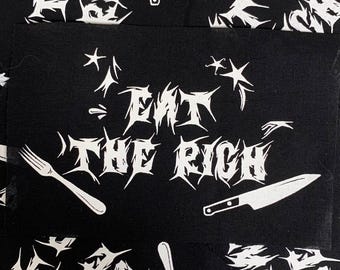 Eat The Rich Fabric Patch| Anti-capitalist Punk Cotton Sew-on Patch