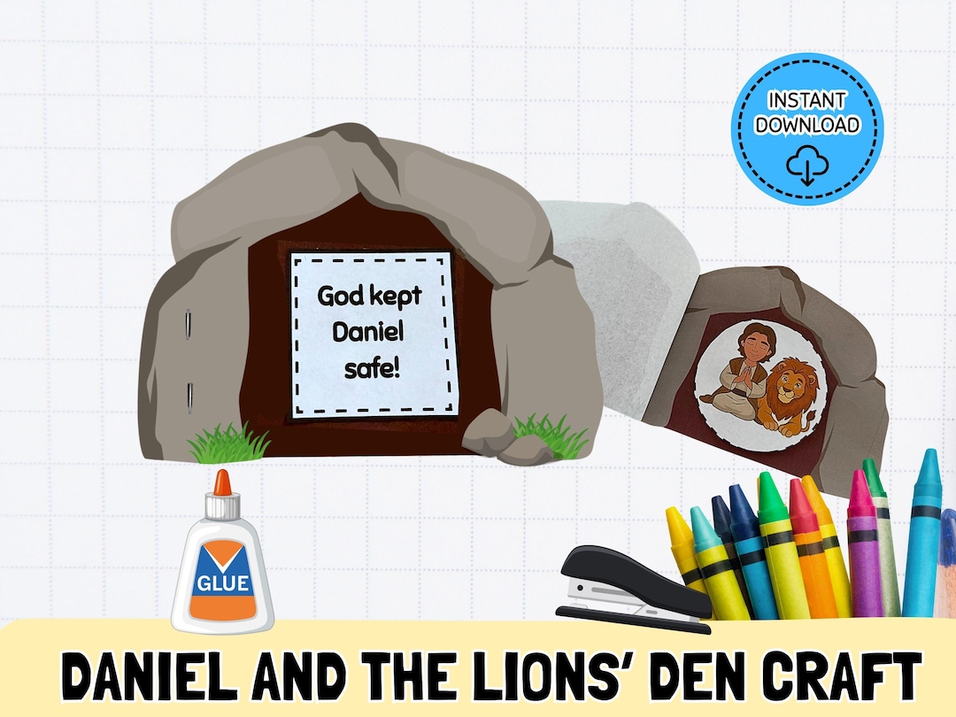 Daniel and the Lions' Den Craft, Printable Bible Story Activity, Sunday ...