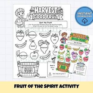 Activiteit over de vruchten van de Geest voor kinderen | Oogstspel uit de Bijbel | Christelijk herfstspel voor het hele gezin (digitale download)